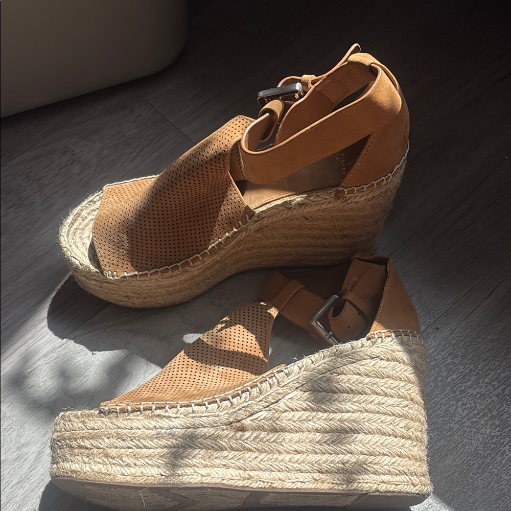 Marc Fisher Tan Espadrilles with Suede Upper and Rope Sole